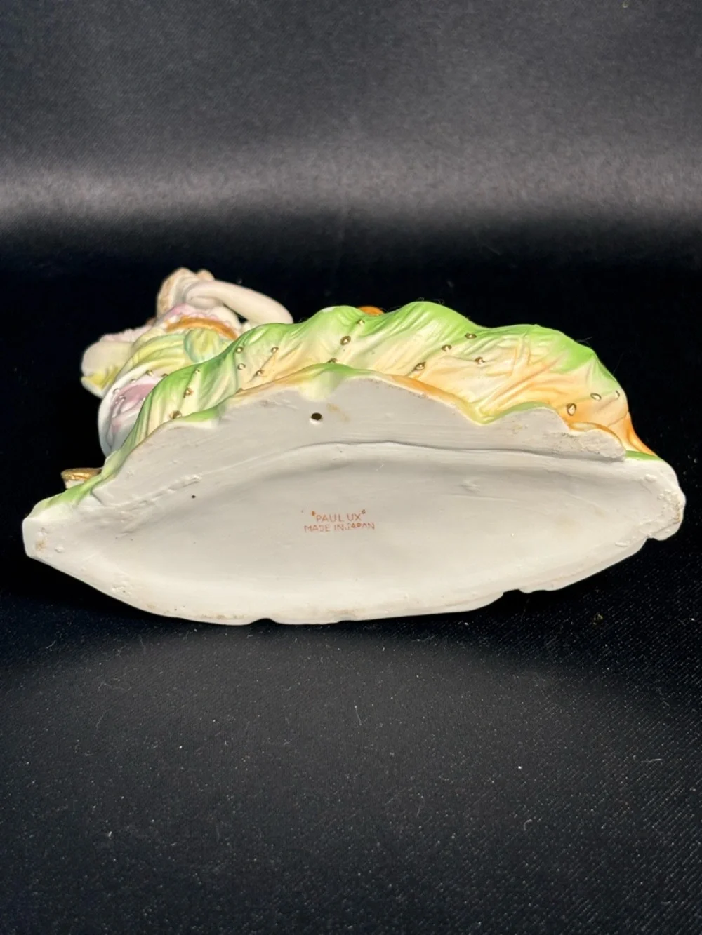 Vintage Occupied Japan Porcelain Bisque Victorian Woman Vase By Paulux 6.5”